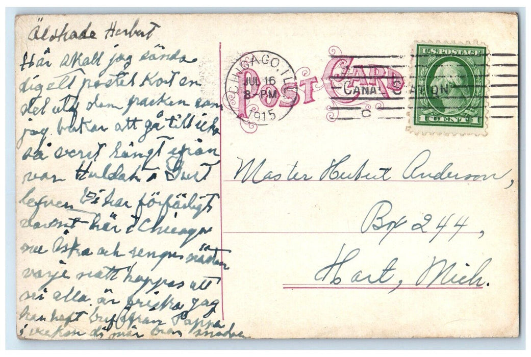 1915 Garfield Park looking East Washington Boulevard Chicago Illinois Postcard