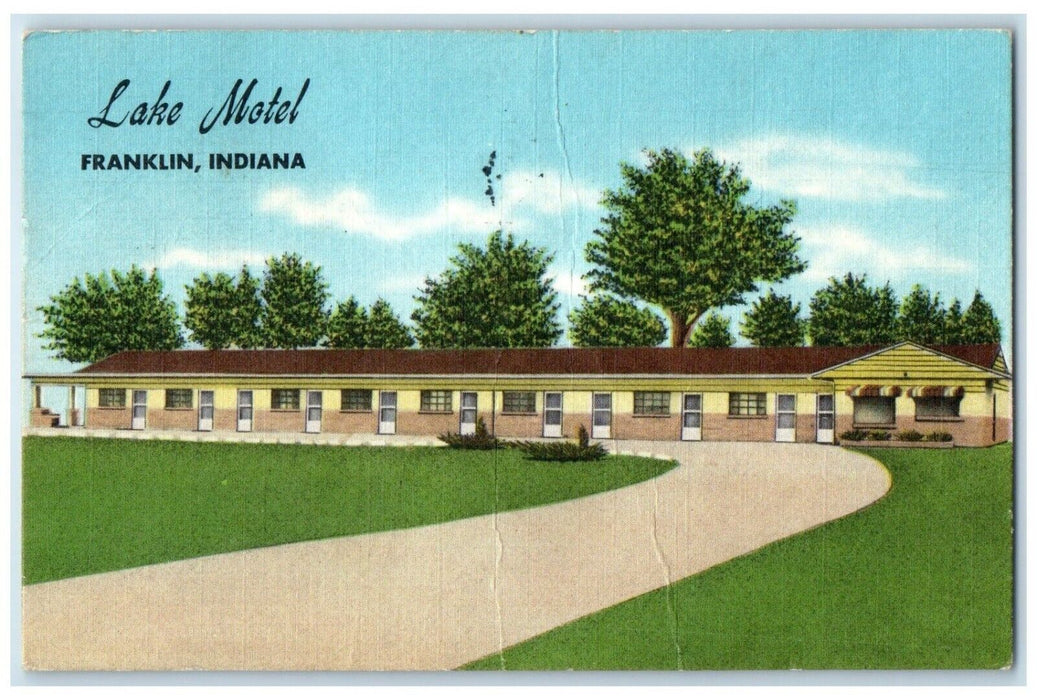 1954 View Of Lake Motel Franklin Indiana IN, Oak Ridge Tennessee TN Postcard
