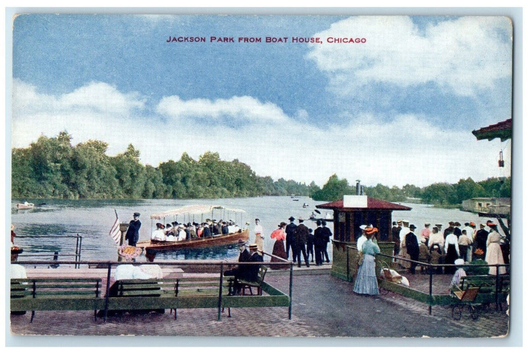 1910 Jackson Park From Boat House Chicago Illinois IL Vintage Vo Hammon Postcard