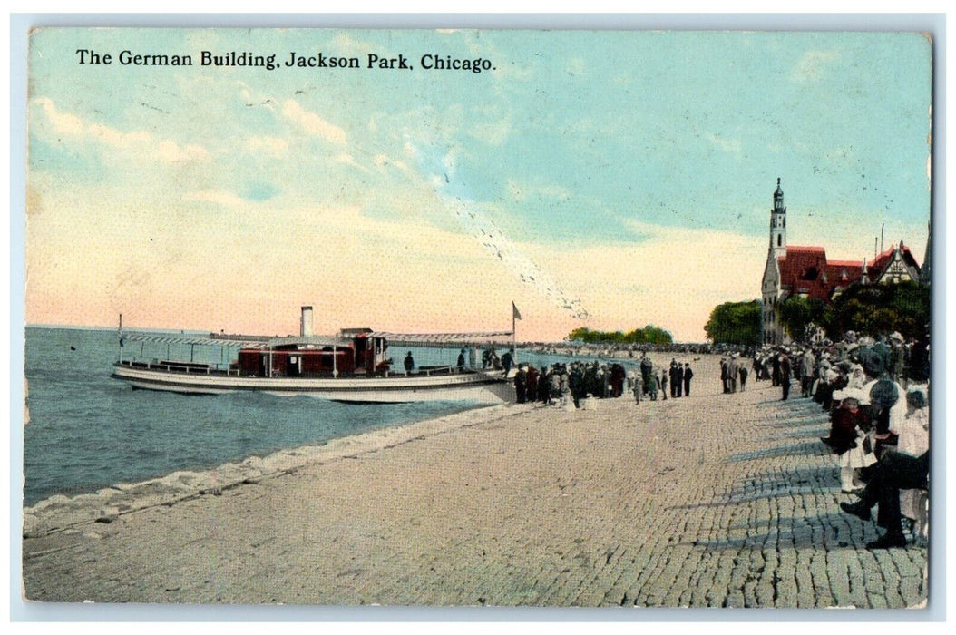 1913 The German Building Jackson Park Chicago Illinois IL Antique Postcard