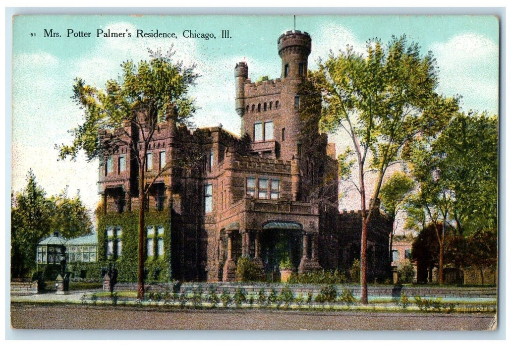 c1910's Mrs. Potter Palmer's Residence Chicago Illinois IL Antique Postcard