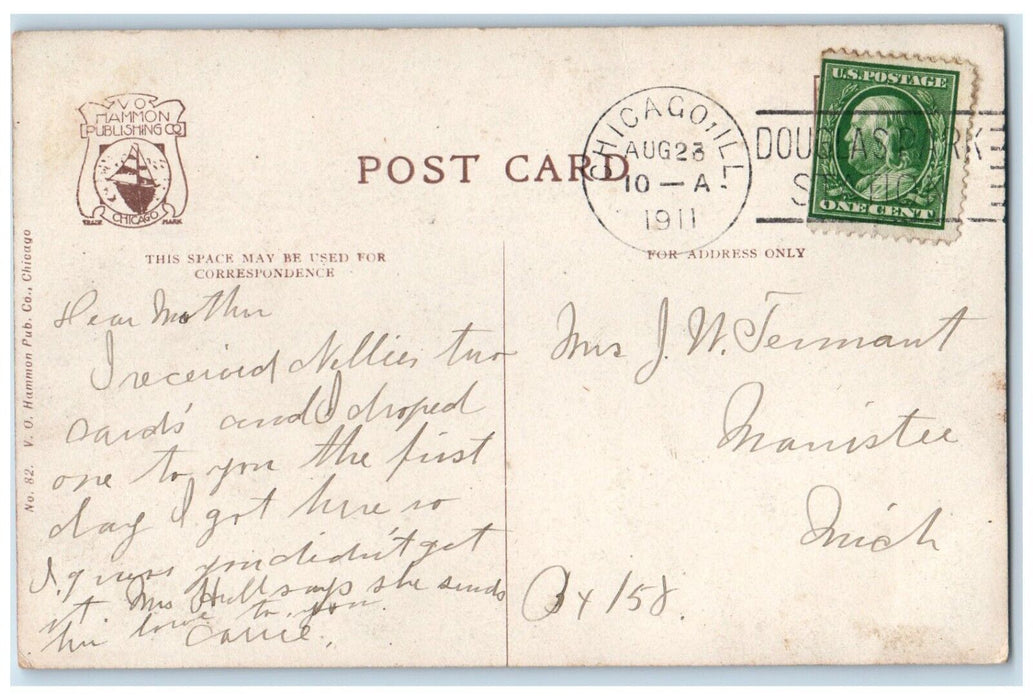 Transit House Union Stock Yards Chicago Illinois IL, Horse Carriage Postcard