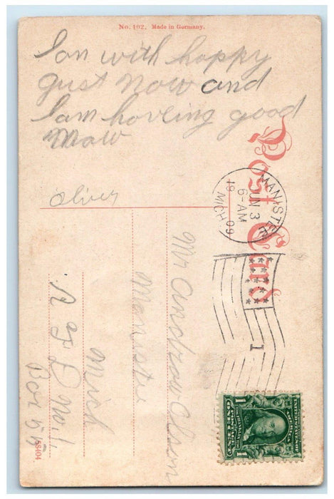 1909 Union Stock Yards Horse Market Chicago Illinois IL, Manistee MI Postcard