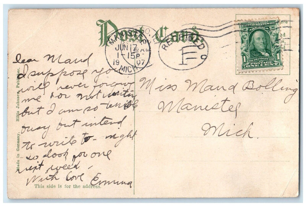 1907 RT Crane Manual Training High School Chicago Illinois IL Antique Postcard