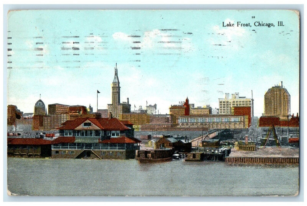 1910 View Of Lake Front Building Scene Chicago Illinois IL Antique Postcard