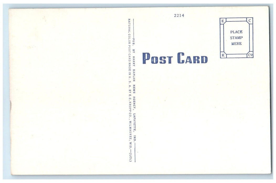 c1940 Men Cary Hall Purdue University Lafayette Indiana Antique Vintage Postcard