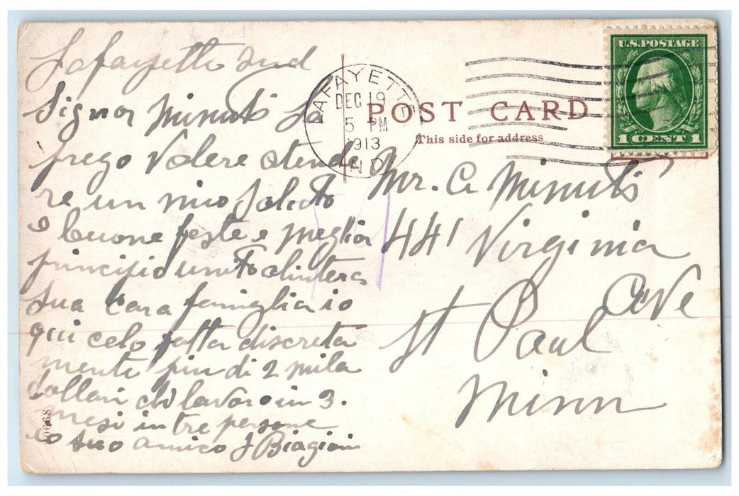 1913 Eliza Fowler Hall Purdue University Lafayette Indiana IN Vintage Postcard