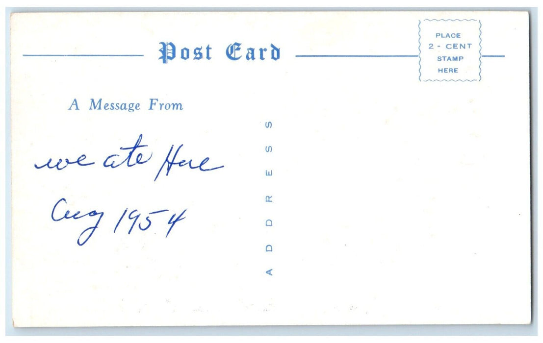 1954 Gibbs Restaurant Ludington Michigan MI Vintage Antique Unposted Postcard