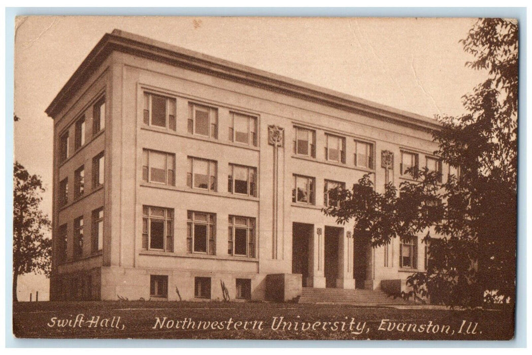 1916 Northwestern University Swift Hall Exterior Evanston Illinois IL Postcard