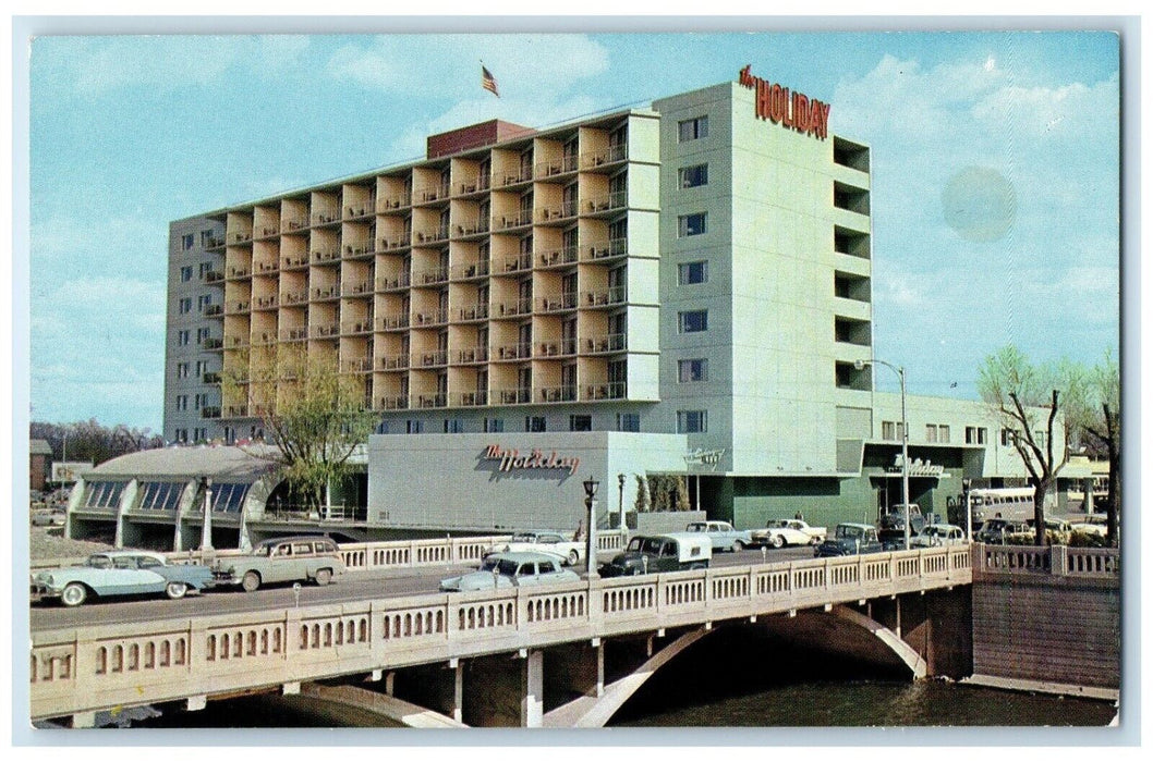 c1960 Exterior View Holiday Building Reno Downtown Hotel Reno Nevada NV Postcard