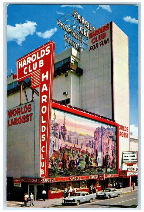 c1960 For Fun Reno Harolds Club Building Reno Nevada NV Vintage Antique Postcard