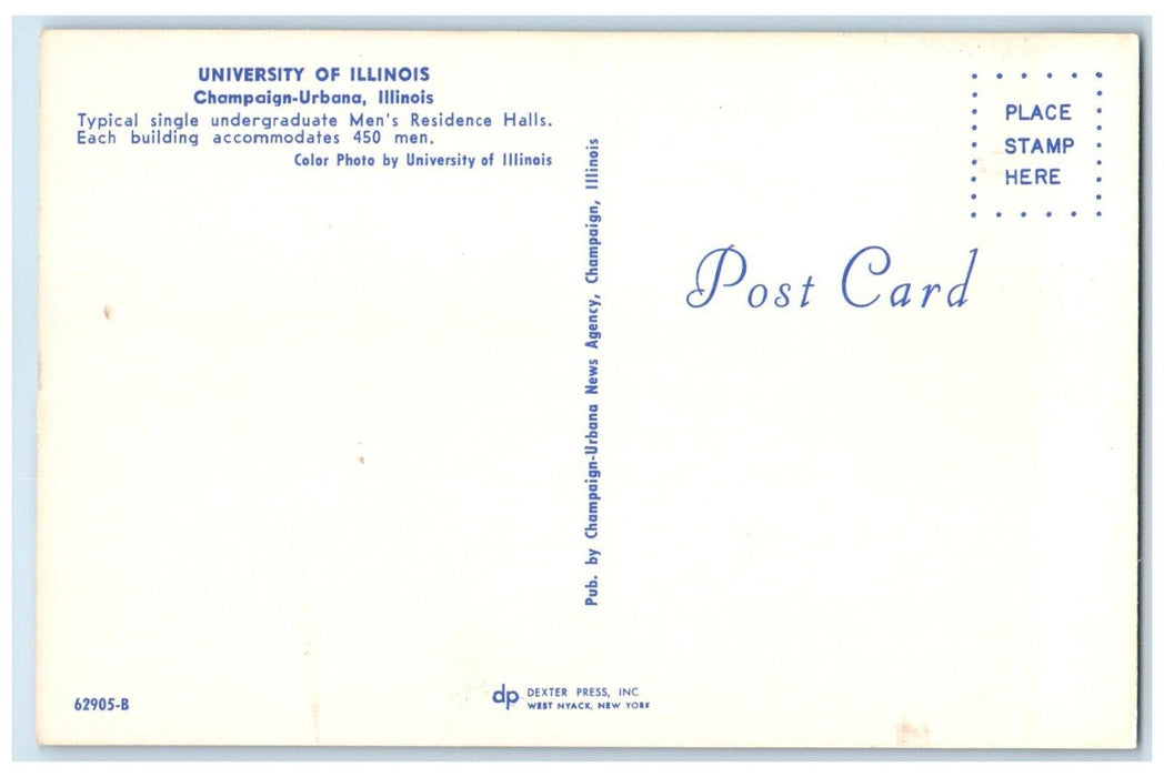 c1960 University Illinois Exterior Building Champaign-Urbana Illinois Postcard