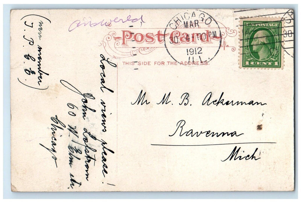 1912 State Street Carnival Attire Exterior Building Chicago Illinois IL Postcard