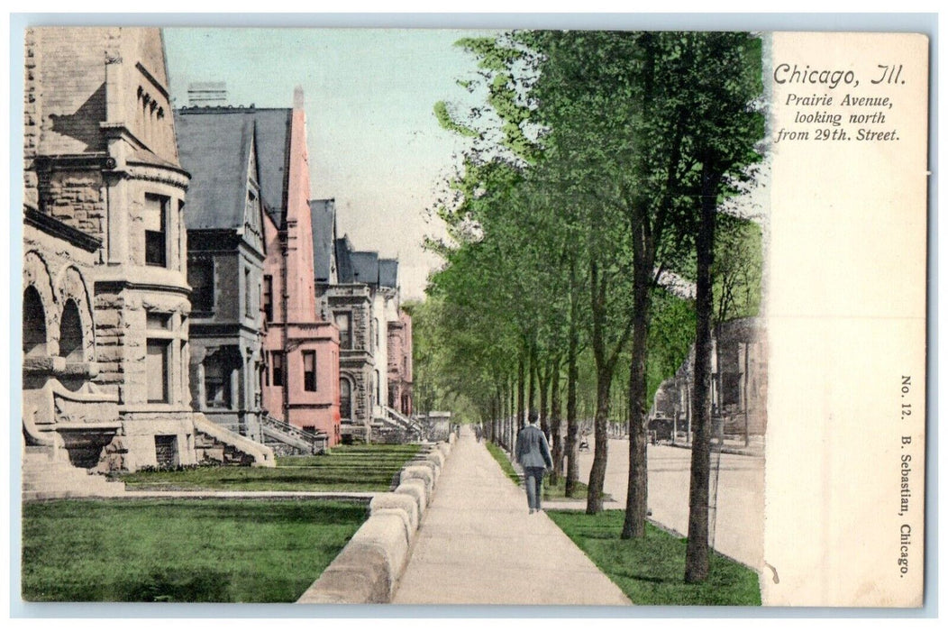 c1905 Prairie Avenue Looking North From 29th Street Chicago Illinois IL Postcard