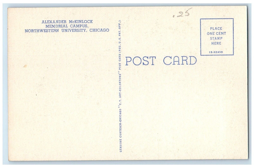 c1940 Alexander McKinlock Memorial Campus University Chicago Illinois Postcard