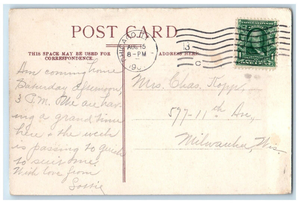 1907 Potter Palmer Residence Lake Shore Drive Exterior Chicago Illinois Postcard