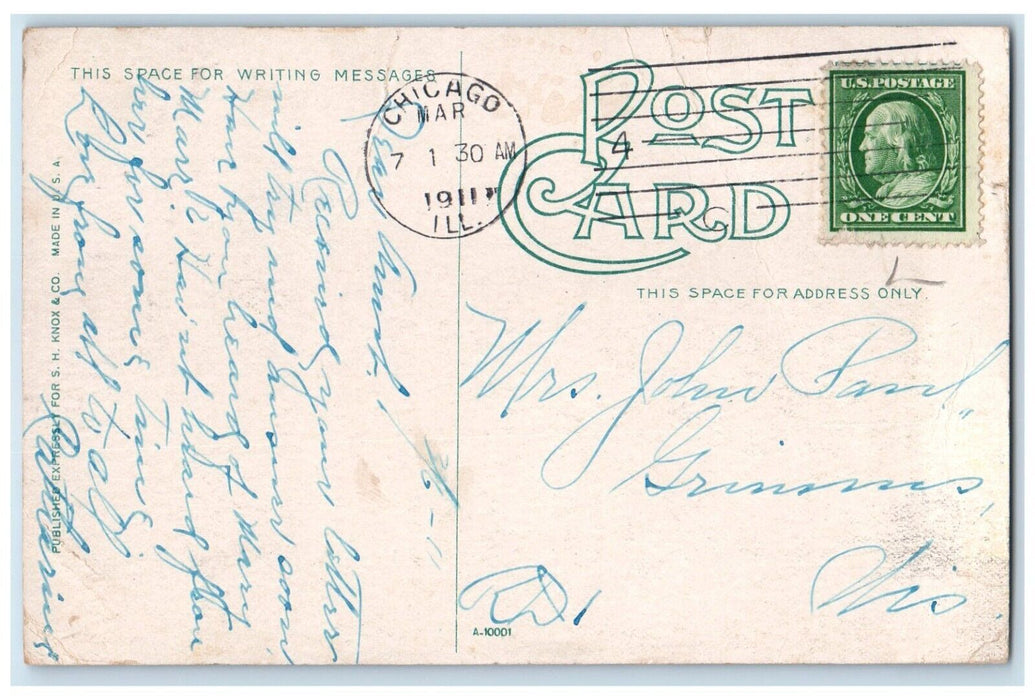 1911 South Chicago Hospital South Exterior Building Chicago Illinois IL Postcard