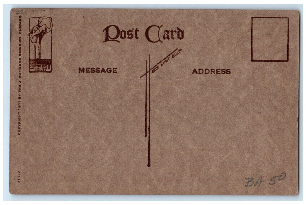 c1910's Raymond Howe Motto Flowers Arts Crafts Unposted Antique Postcard