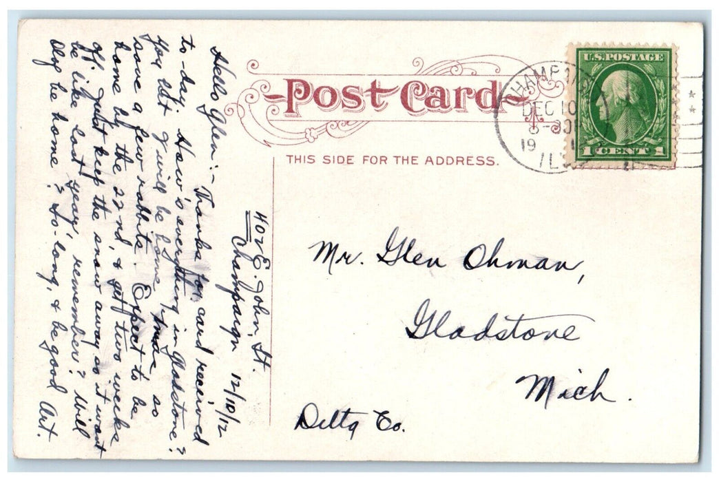 1912 Engineering Building University Illinois Field Champaign Illinois Postcard