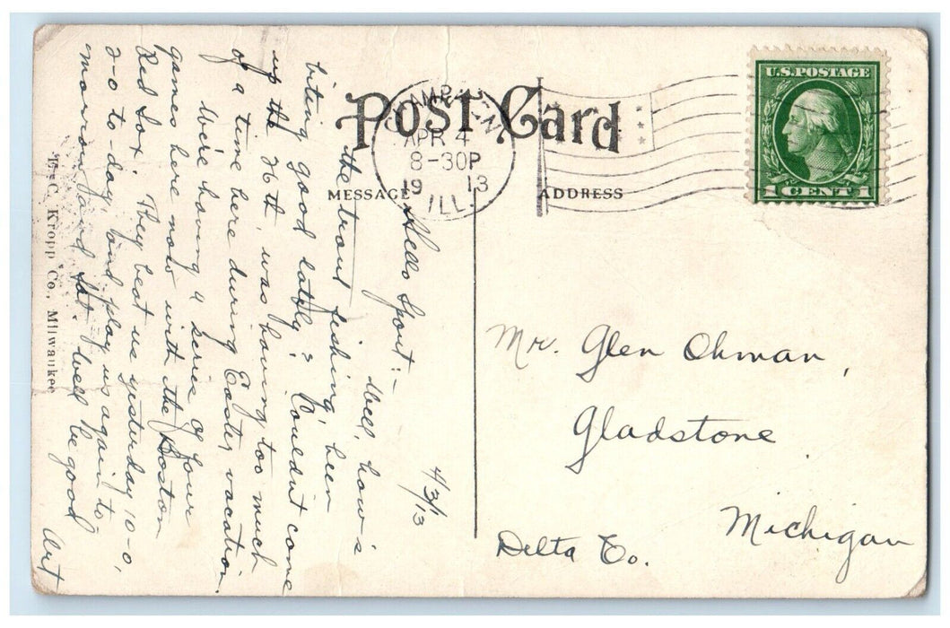 1913 Gymnasium University Illinois Exterior Building Urbana Illinois IL Postcard