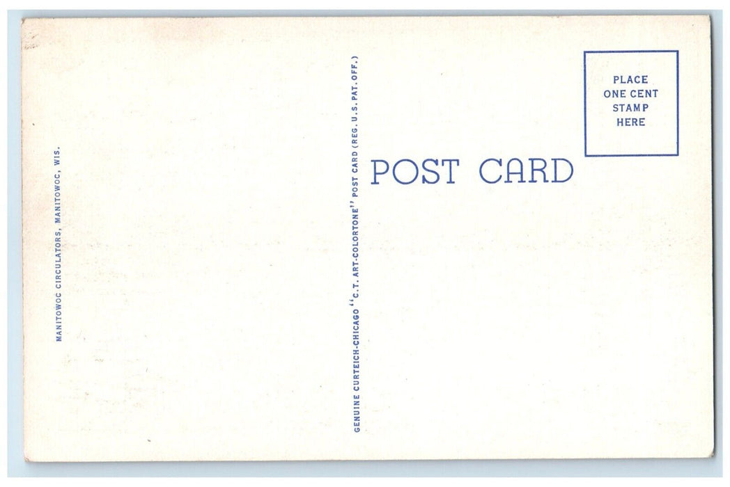 c1940 Manitowoc Ship Building Corporation Portland Cement Manitowoc WI Postcard