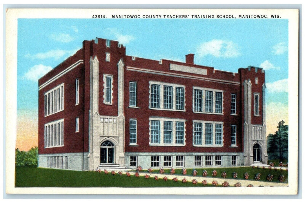 c1920 Manitowoc County Teachers' Training School Manitowoc Wisconsin WI Postcard