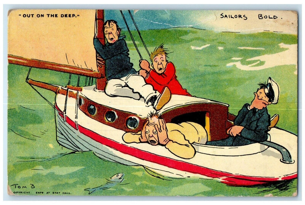 1909 Sailors Bold Out Of The Deep Moby Dick Hartford Connecticut Tuck's Postcard
