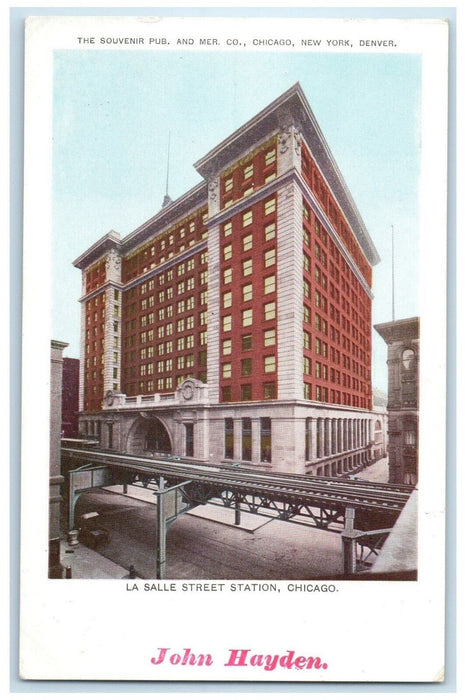 La Salle Street Station Chicago Illinois IL, Railroad Scene John Hayden Postcard