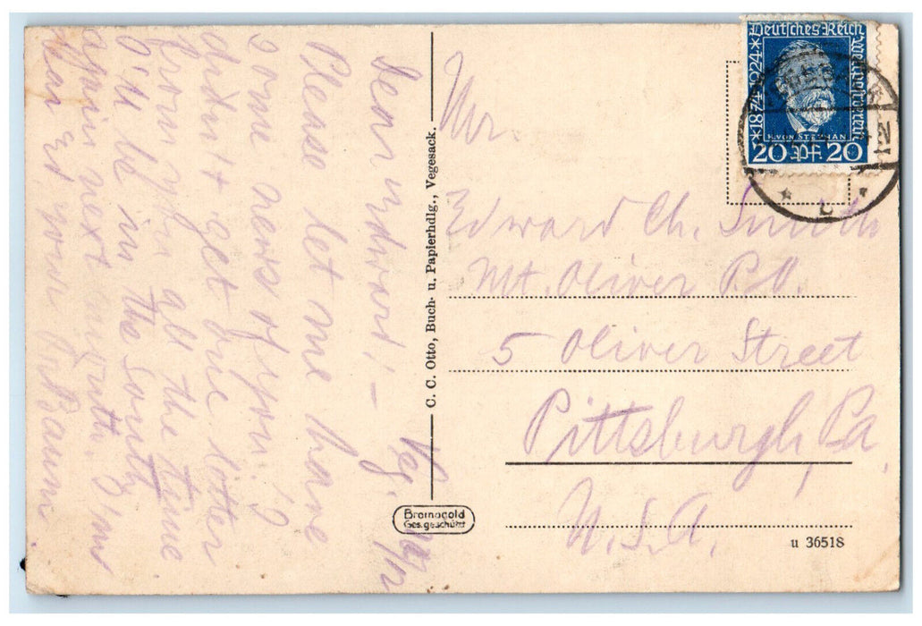 1912 Vegesack A.D. Weser Beach With Pier Bremen-Vegesack Bremen Germany Postcard