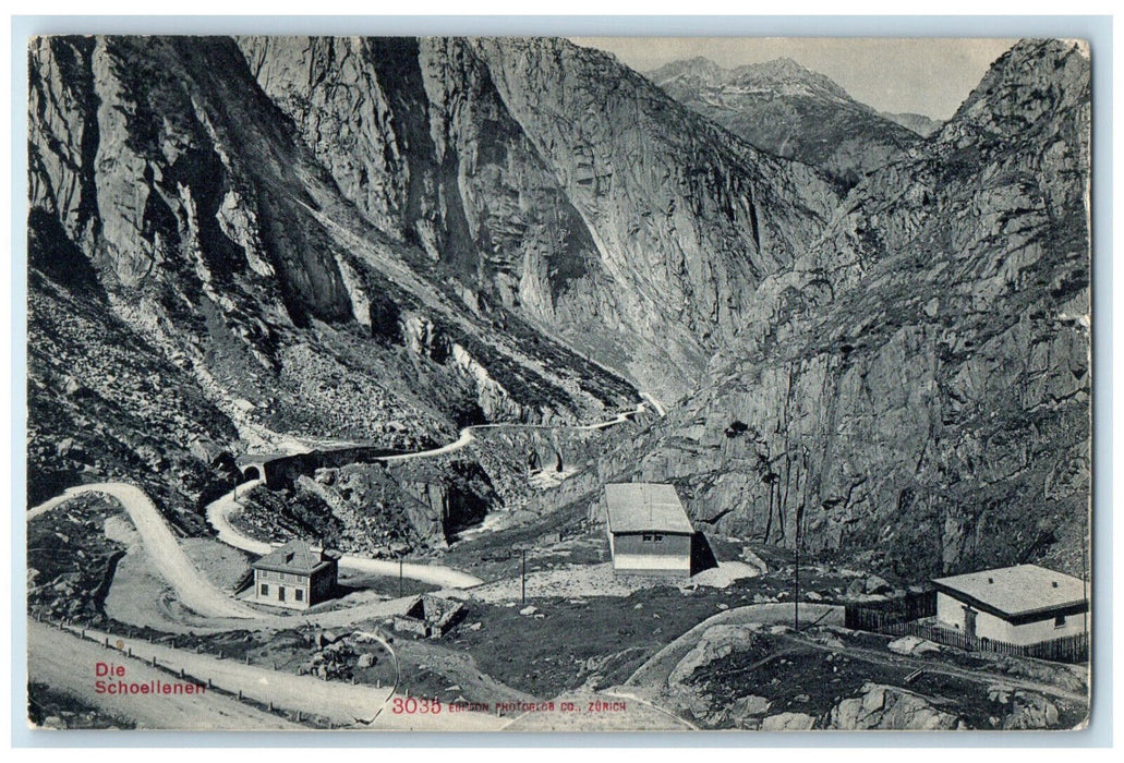 c1910 Rocky Mountains Die Schoellenen (Gorge) Switzerland Unposted Postcard