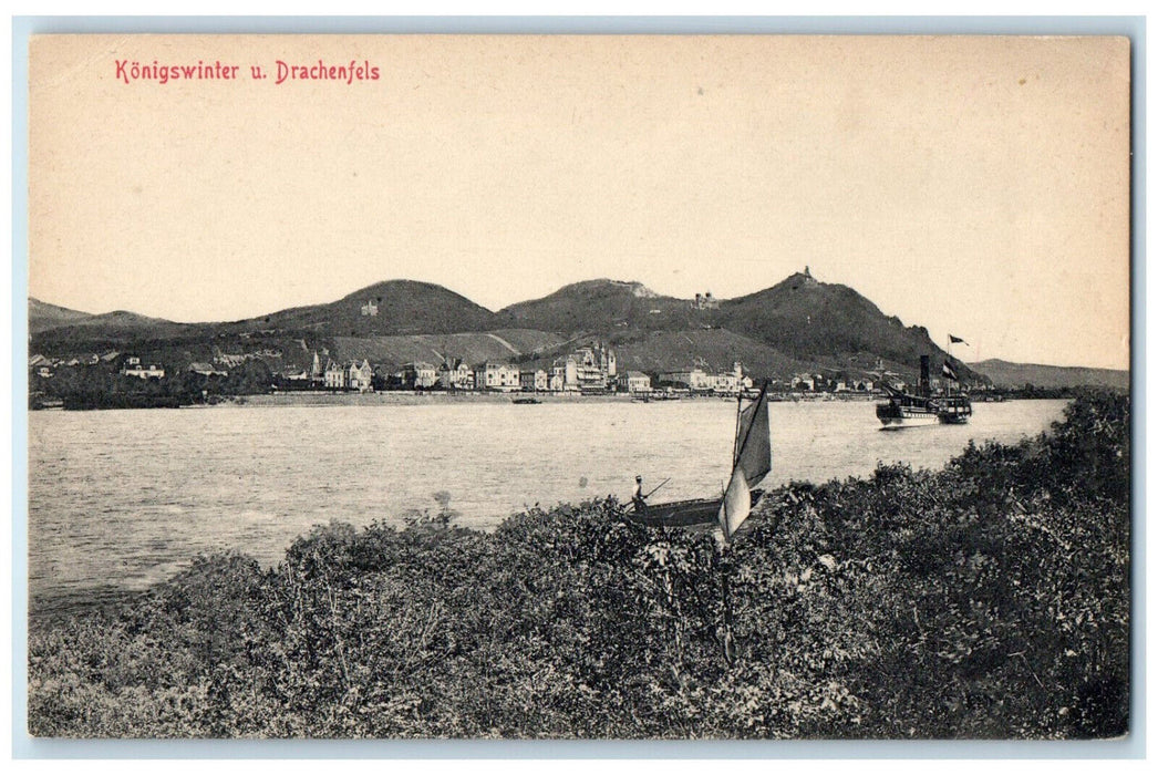 c1910 Hills River Konigswinter U. Drachenfels Germany Antique Unposted Postcard