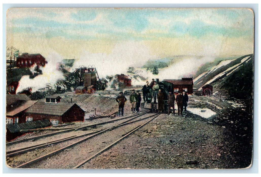 c1910's Workers Railroad Scene Mine Scranton Pennsylvania PA Antique Postcard