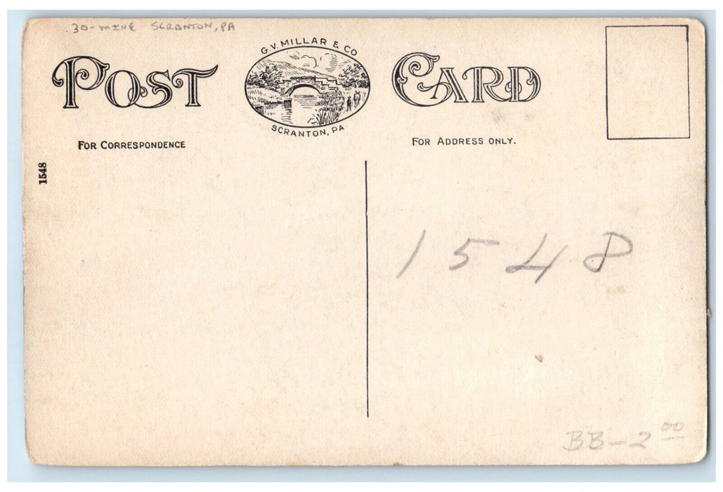 c1910's Workers Railroad Scene Mine Scranton Pennsylvania PA Antique Postcard