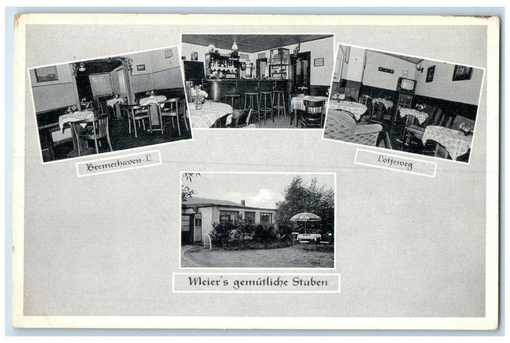 c1950s Meier's Germutliche Stuben Bremerhaven Germany Multiview Vintage Postcard
