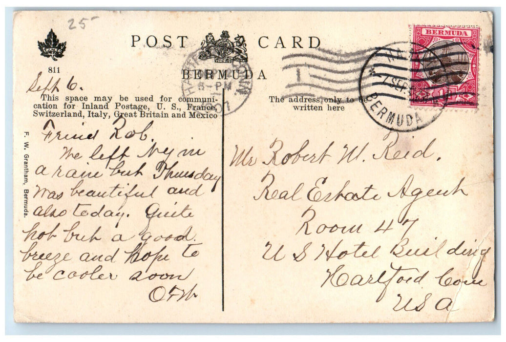 1907 Playing Guitar & Tambourine The Little Minstrels Hamilton Bermuda Postcard