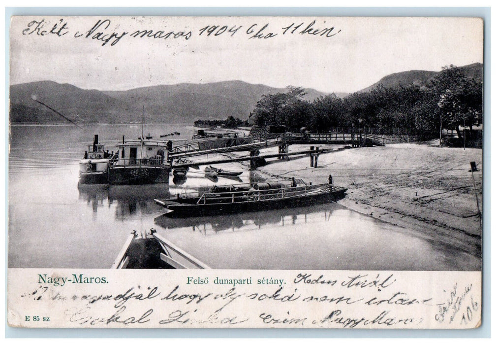 1904 Felso Dunaparti Setany Nagymaros Hungary Posted Antique Postcard
