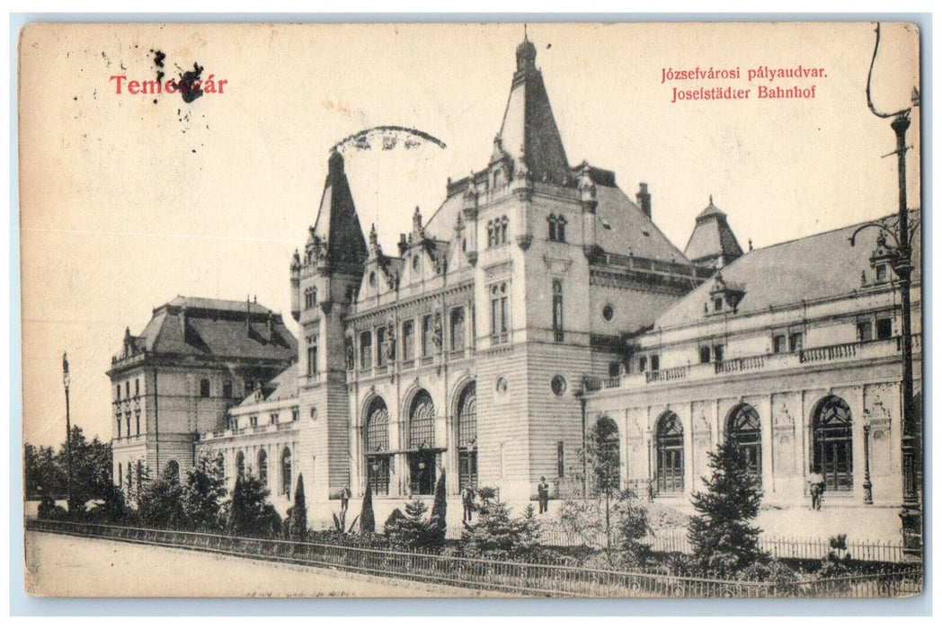1908 Josefstädter Bahnhof Josefvaros Railway Station Budapest Hungary Postcard