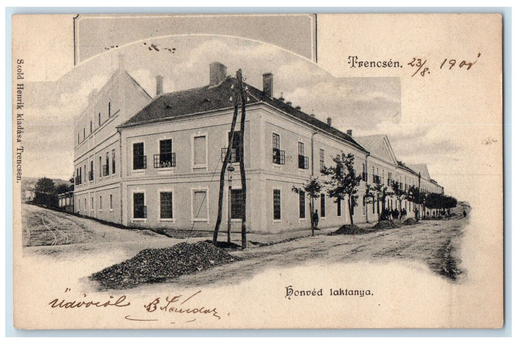 1891 View of A Building in Trencsen Slovakia Posted Antique Postcard