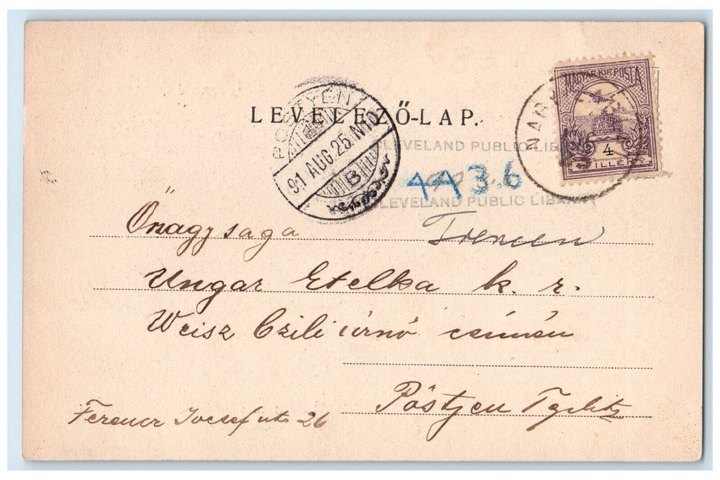 1891 View of A Building in Trencsen Slovakia Posted Antique Postcard