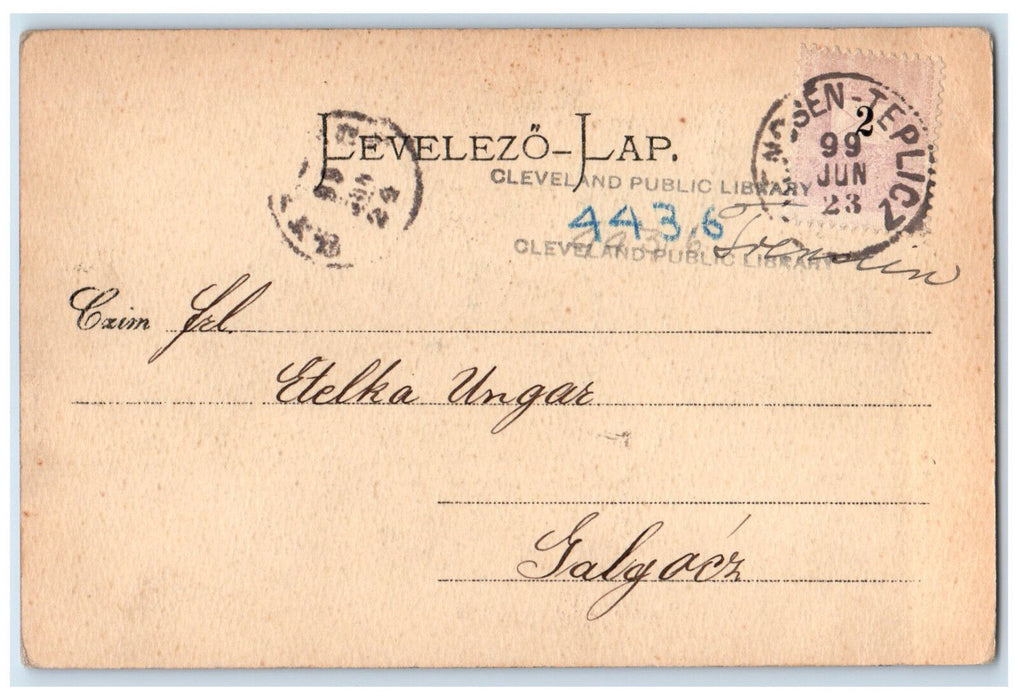 1899 Swimming pool Schwimmschule in Trenčianske Teplice Slovakia PMC Postcard