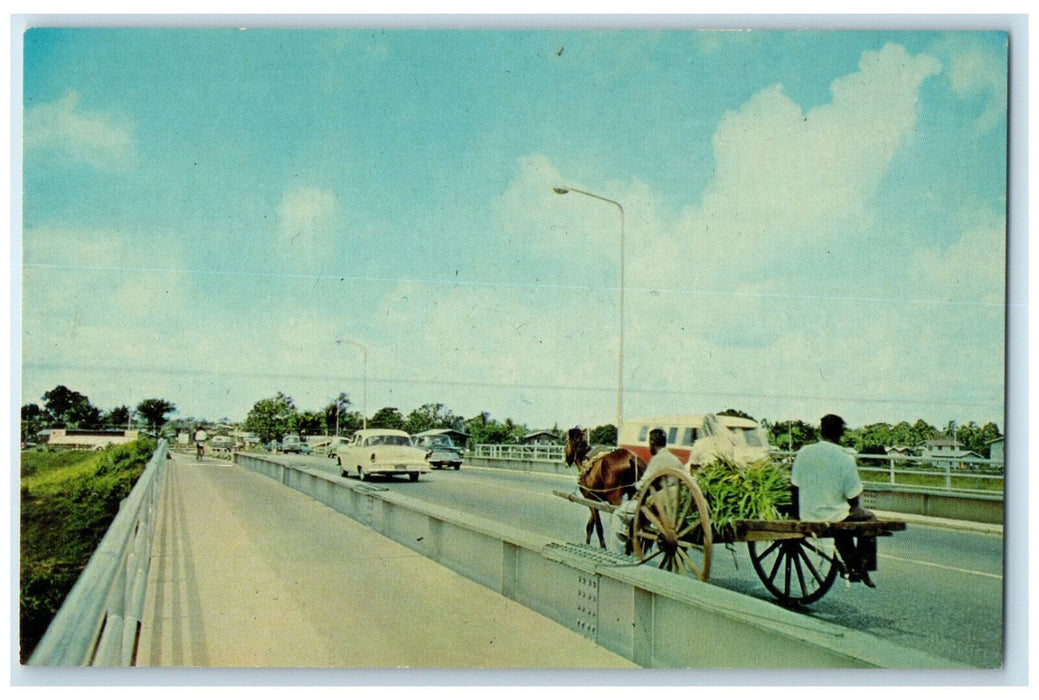 c1950s Bridge Saramaccad Doors Modern Structure Greetings from Suriname Postcard