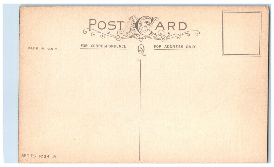 c1910's Easter Wishes Message White Flowers In Vase Unposted Antique Postcard