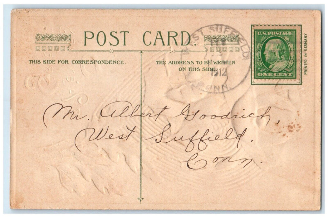 1912 Valentine Greeting Heart And Flowers John Winsch Artist Signed Postcard