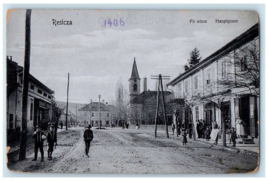 1906 Main Street Resicza Hauptgasse Thun Switzerland Antique Posted Postcard