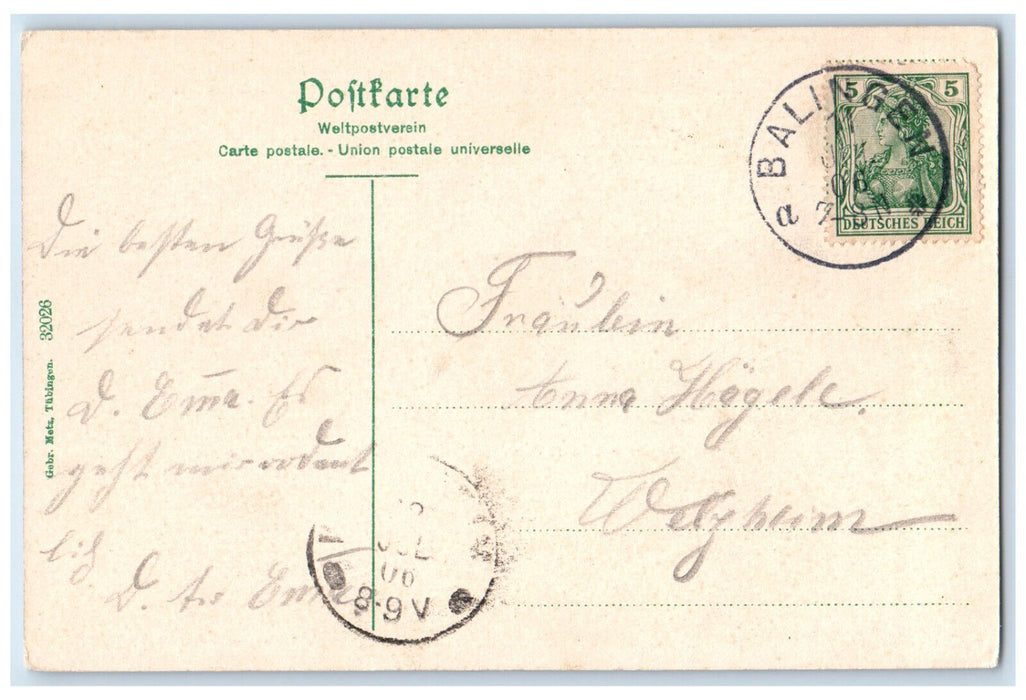1906 Sanatorium Mit Liegehallen Balingen Baden-Württemberg Germany Postcard