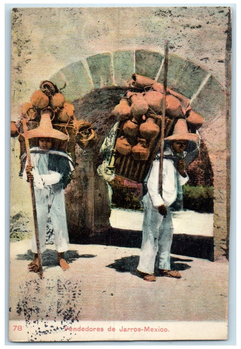 c1910 Arch View Jug Sellers Taking Photos Mexico Antique Posted Postcard