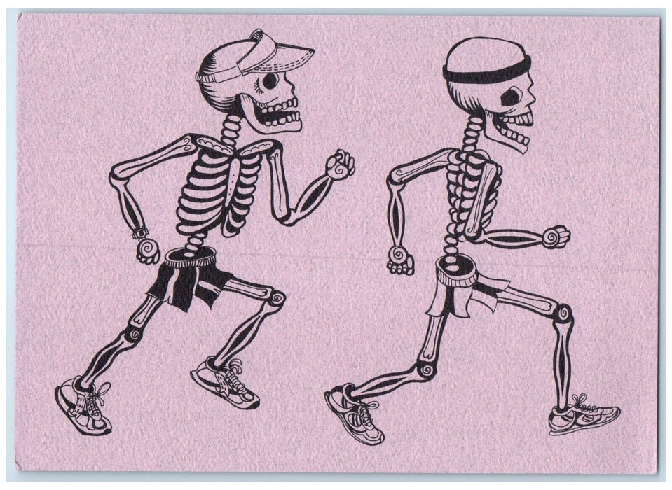 c1990's Jogger Skeleton From Day Of The Dead Boulder Colorado CO Postcard