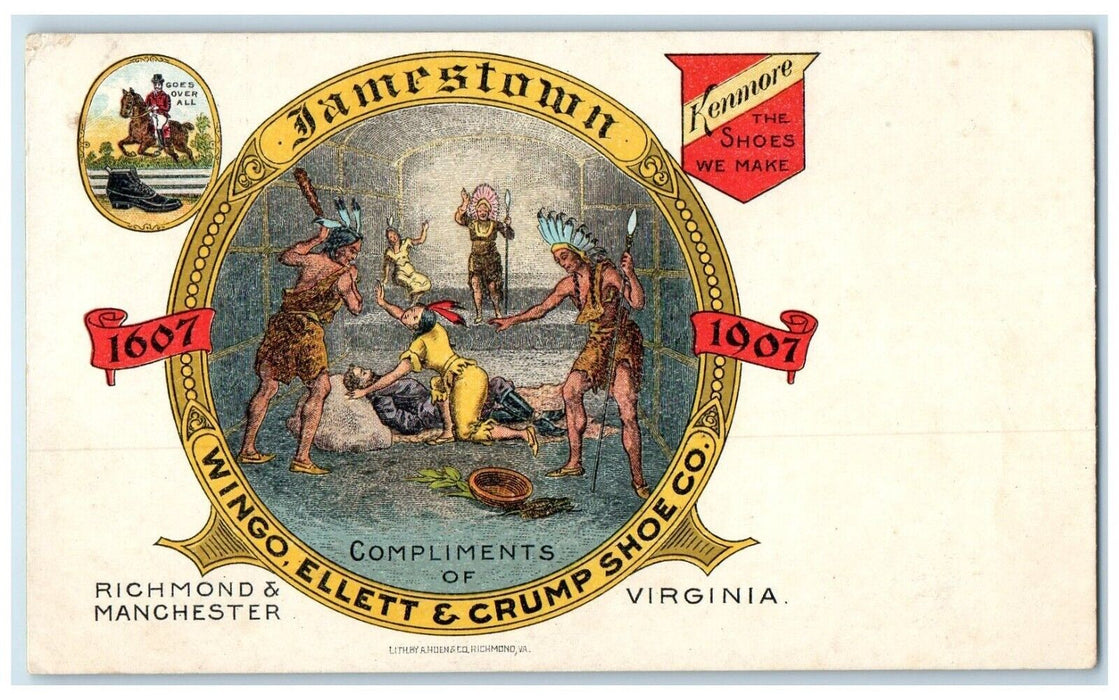 Jamestown Exposition Compliments Of Wingo Ellett & Crump Shoe Co. Postcard