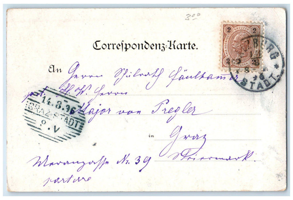 1896 Stadtheatre Greetings from Salzburg Austria Multiview Antique Postcard