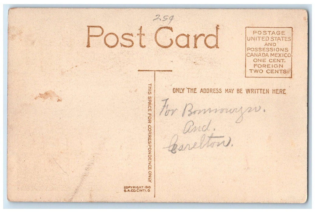 c1910's Easter Joy Holy Cross Bloomed Lilies Flowers Posted Antique Postcard